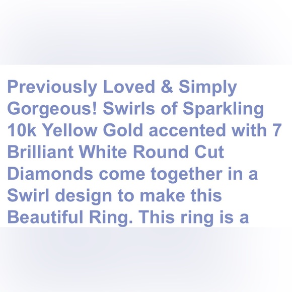 10 karat yellow gold diamond swirl ring, size 5 1/2, beautiful great condition - Picture 6 of 10